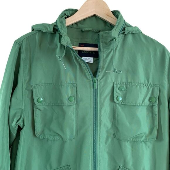 LACOSTE Zip Up Hooded Windbreaker Jacket - Picture 3 of 6